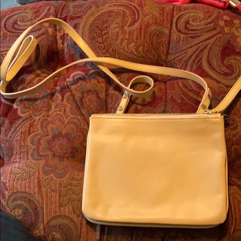 Pour La Victoire creamy leather crossbody.